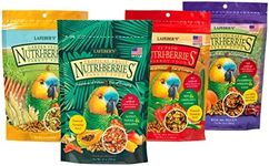 LAFEBER'S Gourmet Nutri-Berries Pet Bird Food Variety Sampler Bundles, Made with Non-GMO and Human-Grade Ingredients, for Parrots, 10 oz. Each (4 Pk Bundle)