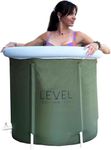Level Body Mind Soul - Portable Ice Bath with Cover included, Green Camo - Ice Bath for athletes, post-workout muscle recovery Cold Therapy - Inflatable portable Ice Bath Tub 75x75 cm