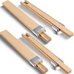 Maitys Wooden Drawer Slides Bottom Mount Classic Center Guide Track with Metal Slide Glides Traditional Wood Drawer Rails for Dresser Replacement(16 Inches,4 Pcs)