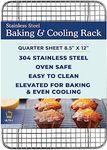 Ultra Cuisine Heavy Duty Cooling Rack for Cooking and Baking - 100% Stainless Steel Baking Rack & Wire Cooling Rack - Cookie Cooling Racks for Baking - Food Safe - Fits Half Sheet Pans - 11.5" x 16.5"