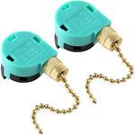 Ceiling Fans Switch Zing Ear ZE-268S6, 3 Speed 4 Wire Pull Chain Cord Appliances Switch Speed Control Replacement Parts Compatible with Hunter Ceiling Fans Wall Lamps (Brass)2 pcs