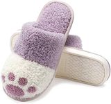 MAXTOP Cute Animal Slippers for Women Soft Plush Dog Paw House Slippers with Cozy Memory Foam Slip-on Indoor Outdoor Slippers Size 9 10 Creative Gifts for Women Men