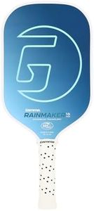 Gamma Rainmaker Pickleball-Paddel – leicht, großer Sweetspot, Mikroperlen-Kohlefaser-Gesicht für Spin und Kontrolle, vibrationsdämpfender Griff, anpassbares Schwunggewicht, Blau