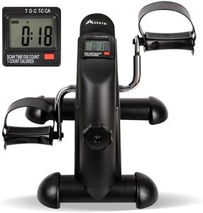 Alivio Portable Mini Exercise Bike Pedal for Arms, Legs, Workout, Gym Fitness Foot Pedal Exercisers Exercise Machine, Smooth Magnetic Resistance Drive with 5In LCD Display (Black)
