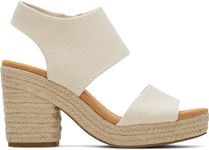 TOMS Women's Heeled Sandal, Natural, 8