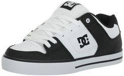 DC Men's Pure Skate Shoe, Black/Black/White, 5 UK