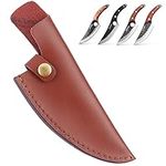 AMIJOUX Handmade Leather Sheath for Fixed Blade Knife 6 Inch Folding Blade Pocket Knife Sheath Leather Case with Snap Closure Gifts for Men Dad Husband Boyfriend Him