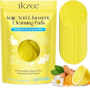 Turmeric Cleansing Pads, Kojic Acid Turmeric Cleansing Pads for Face and Body - Glow Up Acne Scars, Unclog Pores, Enriched Vitamin C,Gentle & Non-Irritating - 60 Count