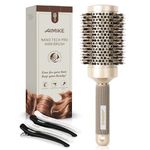 Round Brush, Nano Thermal Ceramic & Ionic Tech Hair Brush, Round Barrel Brush with Boar Bristles, Enhance Texture for Hair Drying, Styling, Curling and Shine (Barrel 2.1 inch) + 4 Free Clips by AIMIKE