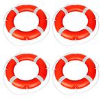 ABS INDUSTRY Rubber Floating Ring Bracelet Buckle Buoy for Water Rescue Life Saving Rope Sports Equipment (Orange)- Multi Color (Pack of 4)