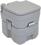 Outsunny Portable Toilet for Adults, Flushable Travel Toilet with Lid and 2 Detachable Tanks, Camping Toilet for Hiking, Trips, 5.3 Gallon (20L), Grey