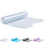 TranquilBeauty Non-Slip Bath Mat with Suction Cups | Clear 100x40cm/40x16in Extra Long Bathtub Mats, Machine-Washable | Shower Mat Ideal for Elderly & Children