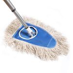 Fuller Brush Dry Mop - Washable Cotton Mop Head with Adjustable Handle - Removes Dust and Dirt from Surfaces and Hard to Reach Areas Doubles as Dusting Mitt Perfect for Home Use