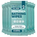 Extra Large Bath Wipes for Adults Bathing No Rinse - 80 Disposable Body Cleansing Cloths for Men, Women & Elderly - Great for Gym, Camping, Post Surgery - Fresh Scent