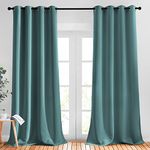 NICETOWN Patio Glass Door Panels - (52 inches Wide x 120 inches Long, Sea Teal, 1 Pair) Blackout Curtains for Bedroom/Living Room, Privacy Panel Drapes for Dining Room and Guest Room