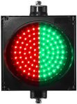 BBMi 8inch Red and Green 2 in 1 Traffic Light, Stop and Go LED Light, Black PC Housing Clear Lens Traffic Lamp, Outdoor Waterproof IP65 Industrial LED Traffic Stop Light (85-265V AC).