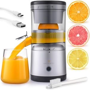 Zulay Kitchen Juice Vortex Lemon & Orange Juicer - Electric Citrus Squeezer & Presser - Rechargeable Juicer Machine - Wireless Portable Juicer - USB Charger & Cleaning Brush Included (Black/Silver)