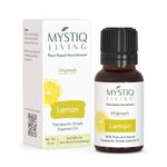 Mystiq Living Lemon Essential Oil For Face, Skin, Hair Growth, Home Fragrance - 15 ML |100% Pure, Natural, Undiluted & Therapeutic Grade