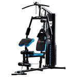 PowerMax Fitness GH-285 Steel Multi-Function Home Gym 150lbs Dead Weight Stack and Max Weight 160Kg with Installation Assistance (Blue/Black) (GH-285)