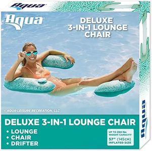 Aqua Mosaic 3-in-1 Pool Chair Float – Inflatable Floating Pool Chair for Adults – Use as a Lounge, Chair, or Drifter – Green Mosaic