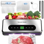 8 in 1 Food Saver Vacuum Sealer Machine, Multi-function Food Sealer Built-in UV Cutter/Bag Storage Act on Dry Wet oil Crispy, Vacuum Sealer Kit Attached 1 Bag Rolls/20 Vacuum Bag/Marker Pen