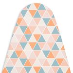 Encasa XO Ironing Board Cover with 4mm Extra Thick Felt Pad for Steam Press - Triangles - (Fits Standard Medium Boards of 112x34 cm) Elastic Fitting, Heat Reflective, Protective