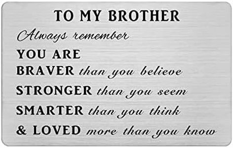 FALOGI To My Brother Gift, Brother Birthday Cards from Sister, Brother Personalised Gifts on Fathers Day