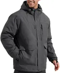 FREE SOLDIER Men's Waterproof Ski Jacket Fleece Lined Warm Winter Snow Coat with Hood Fully Taped Seams(Charcoal Gray,XL)