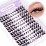 Mavphnee Lash Clusters Fluffy Cluster Eyelash Extensions 144 Pcs Fox Eye Lashes Left & Right Individual Lashes Wispy DIY Lash Extension Natural Cluster Lashes Pack