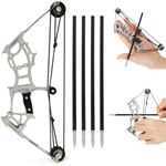 HNZMDY Compound Bow and Arrow Set for Adult Teens Youth for Outdoor Indoor Shooting Target Practice Small Sports Games (Type 2 (4 arrows size L))