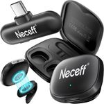 Neceff Mini Microphone Wireless with Case, Wireless Microphone for iPhone 15/16/17 Android USB-C, AI Noise Cancelling Lapel Mic for Vlog TikTok YouTube Podcast, Plug & Play, 32H Battery, Lavalier Mic