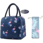 Insulated Lunch Bag Tote Bag for Women Wide Open Insulated Cooler Bag Water-resistant Thermal Leak-Proof Lunch Organizer For Men Girls Outdoor Picnic Work (Dark Blue)