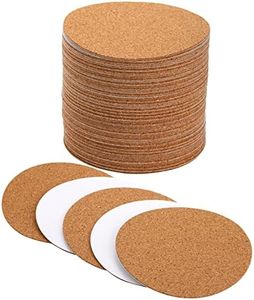Tebery 160 Pack Round Self-Adhesive Cork Coasters 4" x 4", 1mm Thickness Natural Corkboard Mats Cork Backing Sheets Tiles for Coasters and DIY Crafts Supplies