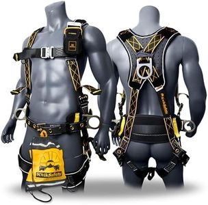 KwikSafety - Charlotte, NC - TYPHOON DiamondBACK Safety Harness [BACK SUPPORT + TONGUE BUCKLES] ANSI OSHA Premium 3 D-Ring Fall Protection Black Full Body Fall Arrest Construction Roofing Gear