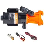 VEVOR RV Portable Macerator Pump, 12V, 12GMP Quick Release RV Waste Pump, RV Sewage Sewer Pump with Detachable Quick Connection Valve Metal Hose Clamp Power Cord, for RV Boat Marine Motorhome Camper