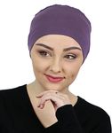 Hats Scarves & More Chemo Headwear Sleep Cap Night Beanie Moisture Wicking Bamboo Cancer Turban Hair Loss Serena, Dusty Plum, Medium