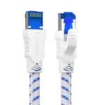 Digoloan Ethernet Cable 1m, Cat 8 Internet Network Lan Cable, High Speed Cat8 Gigabit 40Gbps 2000MHz S/FTP Nylon Braided Patch Cord with Rj45 Connector for Ps5, Xbox, Faster than Cat6/Cat 7