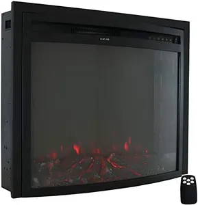 Sunnydaze Cozy Warmth Indoor Electric Fireplace Insert - Fake Fireplace Heater with 9 Color Options - 30-Inch