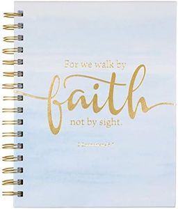 Eccolo Faith Prayer Journal, Spiral-Bound Hardcover, Full of Inspiring Bible Verses, 96 Pages, 12 Dividers, 6 Sticker Sheets, 4 Folder Pockets. 8.5 x 7.25