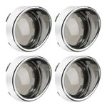 PBYMT 4pcs Smoke Turn Signal Lens Cover 2" Bullet Visor-Style Chrome Bezels Compatible for Harley Davidson Dyna Street Glide Road Softail Custom Cruiser 2000-2023