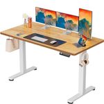 ErGear Height Adjustable Electric Standing Desk, 55 x 28 Inches Sit Stand up Desk, Small Memory Computer Home Office Desk (Light Vintage Brown)