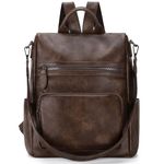 Backpack Purse for Women,RAVUO Leather Anti-theft Travel Backpack Fashion Shoulder Bag Ladies Handbags Three Ways to Carry (Coffee)