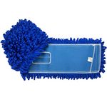 KLEEN HANDLER 48 Inch Microfiber Dust Mop, X-Large Washable Commercial Dust Mop, Sweeper, Janitorial Dust Mop Head Replacement, Push Mop Broom, Blue