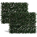 DOEWORKS Expandable Fence Privacy Screen for Balcony Patio Outdoor, 2PCS Faux Ivy Fencing Panel for Backdrop Garden Backyard Home Decorations