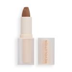 Makeup Revolution Lip Allure Soft Satin Lipstick, Satin-luxe Finish, All-Day Wear, Divine Brown