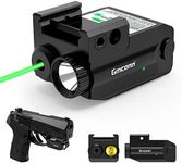 Gmconn Pistol Green Red Laser Light Combot, 350 lm Gun Flashlight with Strobe Mode Green Red Laser for Handgun,Compact Rail Mount Tactical Flashlight, USB Rechargeable Weapon for Pistols (Green Laser)