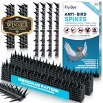 Fly-Bye Anti Bird Spikes - Huge 6m Coverage with 2500 Spikes - Pigeon Deterrent - Wall & Fence Spikes for Cats & Birds - Anti Pigeon Spikes - Upgraded Irregular Pattern Bird Spikes for Pigeons