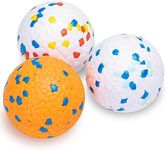 Nobleza 3 Pack Dog Balls Toys, Indestructible Dog Ball Toy, Nature Rubber High Bounce Solid Dog Balls for Throw and Fetch, Durable Floating Interactive Dog Toys, Medium, D6.3cm/2.48''