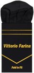 Vittorio Farina Premium Pre-Folded Puff Suit Pocket Square for Men with Sewn Pocket Fold (Black)