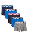 PUMA Men's Boxer Slip, Blue/Grey Melange, S (Pack of 5)